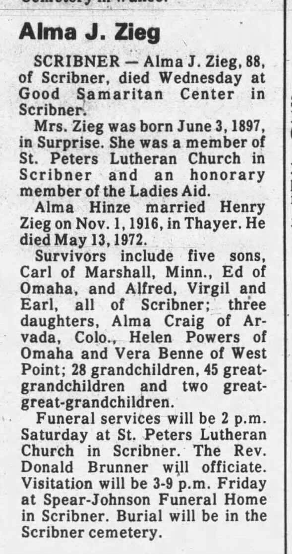 Clipping from Fremont Tribune